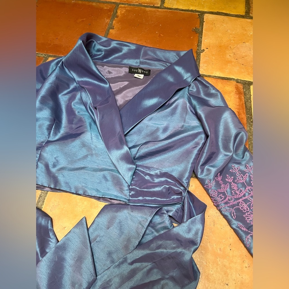 *flash sale* Sue Wong Hand beaded wrap top - Picture 2 of 5